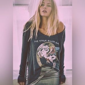 Free People Trunk Ltd Steve Miller Long Sleeve Waffle Band Tee Sweater